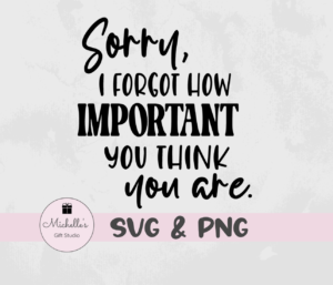 I forgot how important you think you are